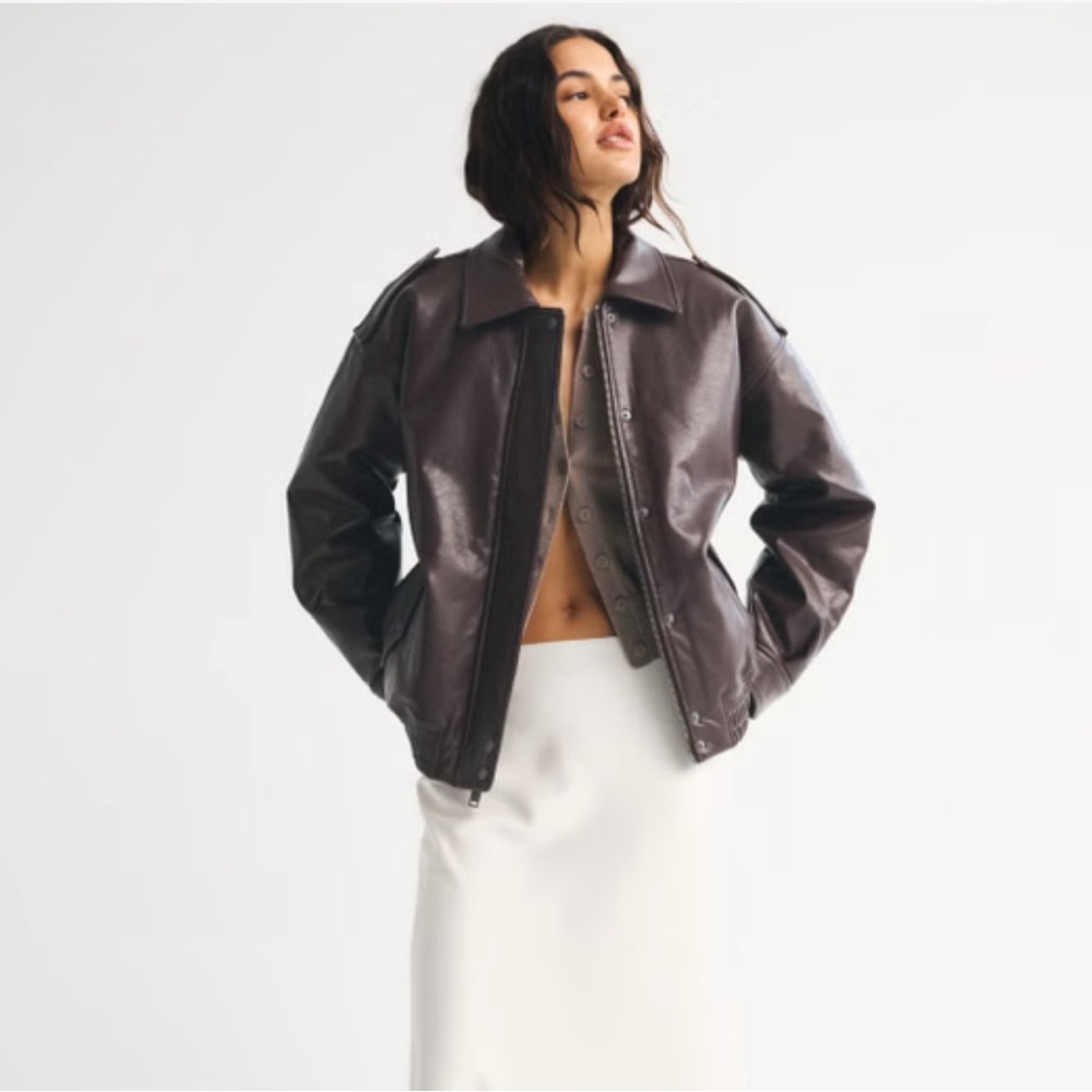 Abercrombie & Fitch Dark Brown Leather Jacket
